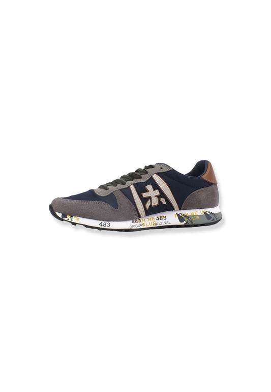 PREMIATA Sneaker Running Uomo Grey Navy Cognac ERIC5377 - Sandrini Calzature e Abbigliamento