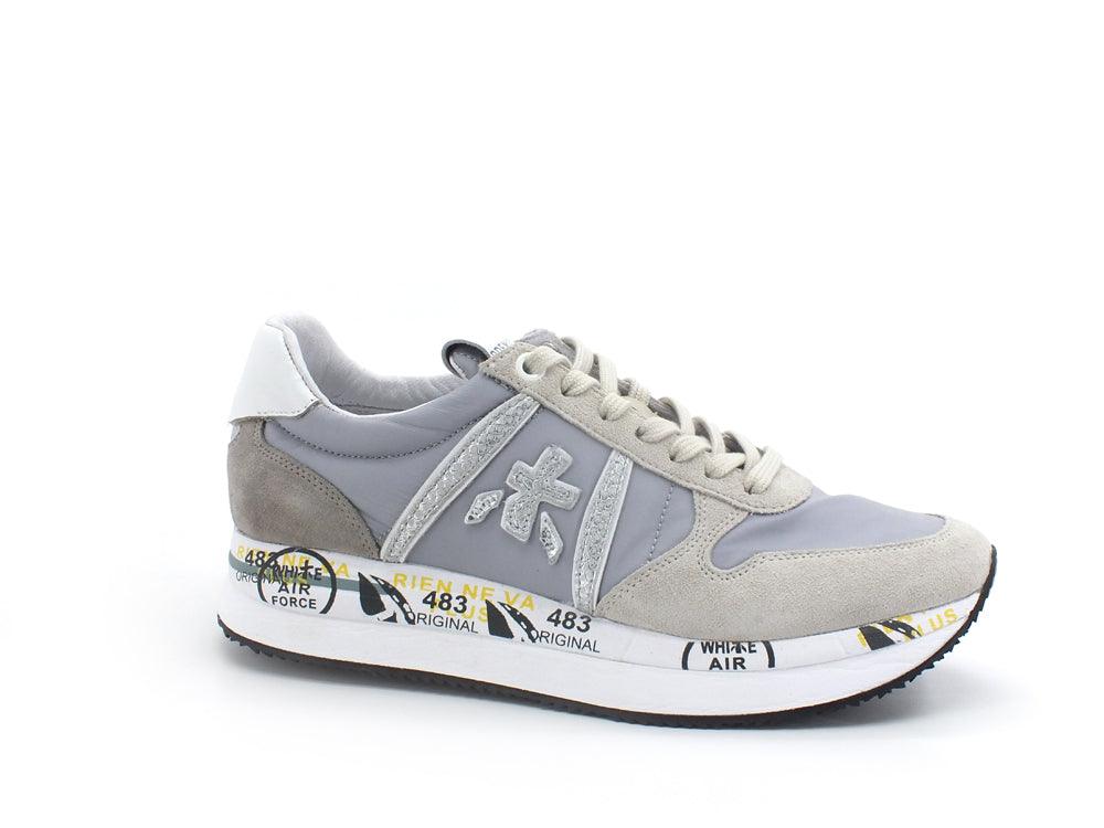 PREMIATA Sneaker Suede Mesh Quilted Grey Silver TRIS5739 - Sandrini Calzature e Abbigliamento