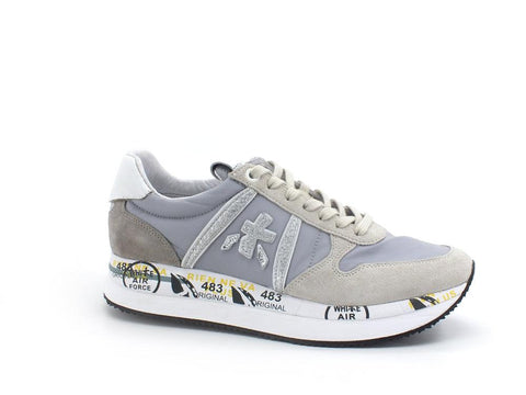PREMIATA Sneaker Suede Mesh Quilted Grey Silver TRIS5739 - Sandrini Calzature e Abbigliamento