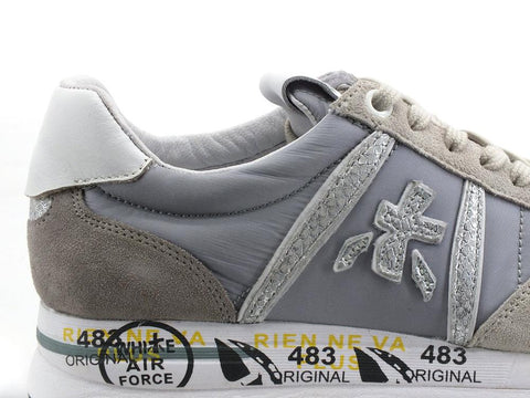 PREMIATA Sneaker Suede Mesh Quilted Grey Silver TRIS5739 - Sandrini Calzature e Abbigliamento