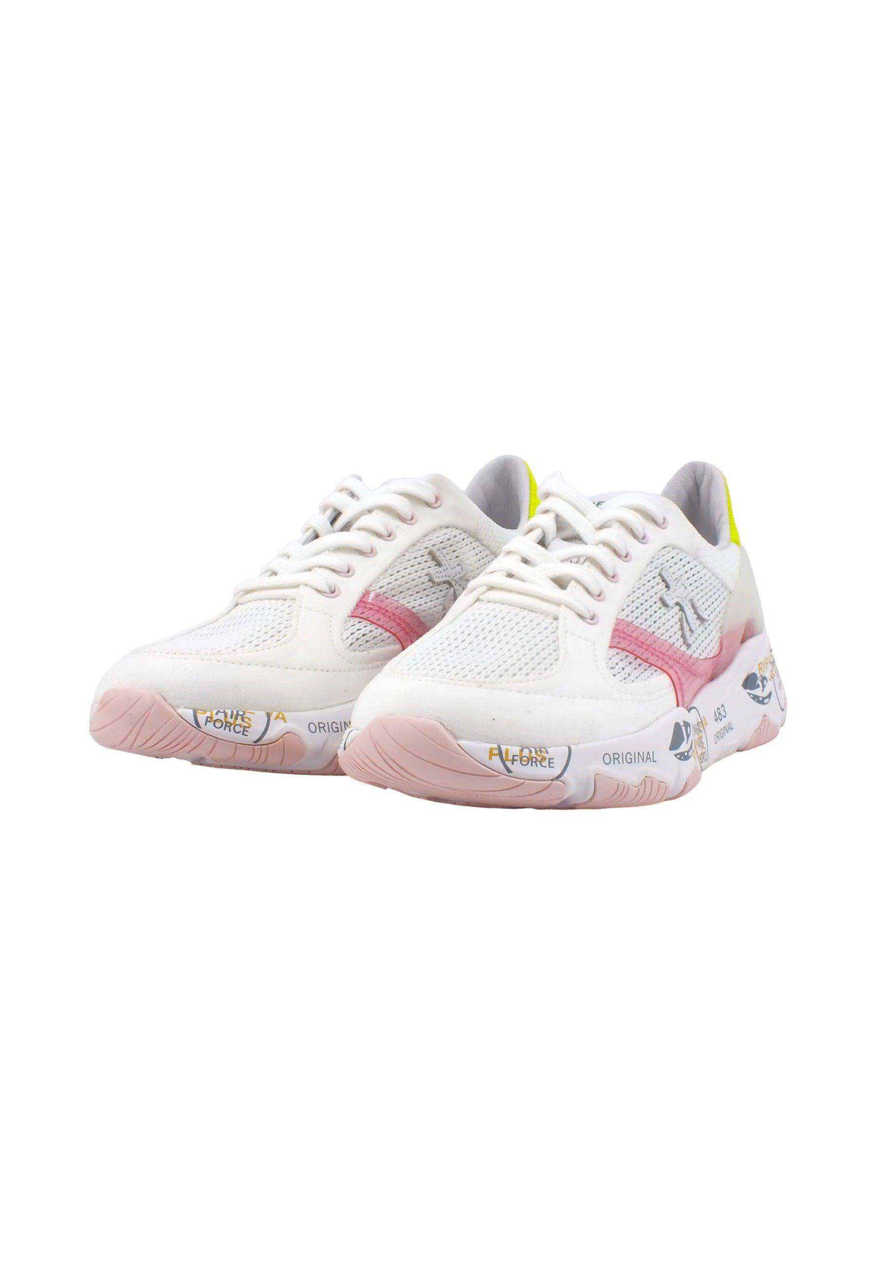 PREMIATA Sneaker Traforata Donna White Yellow BUFFLY6197 - Sandrini Calzature e Abbigliamento