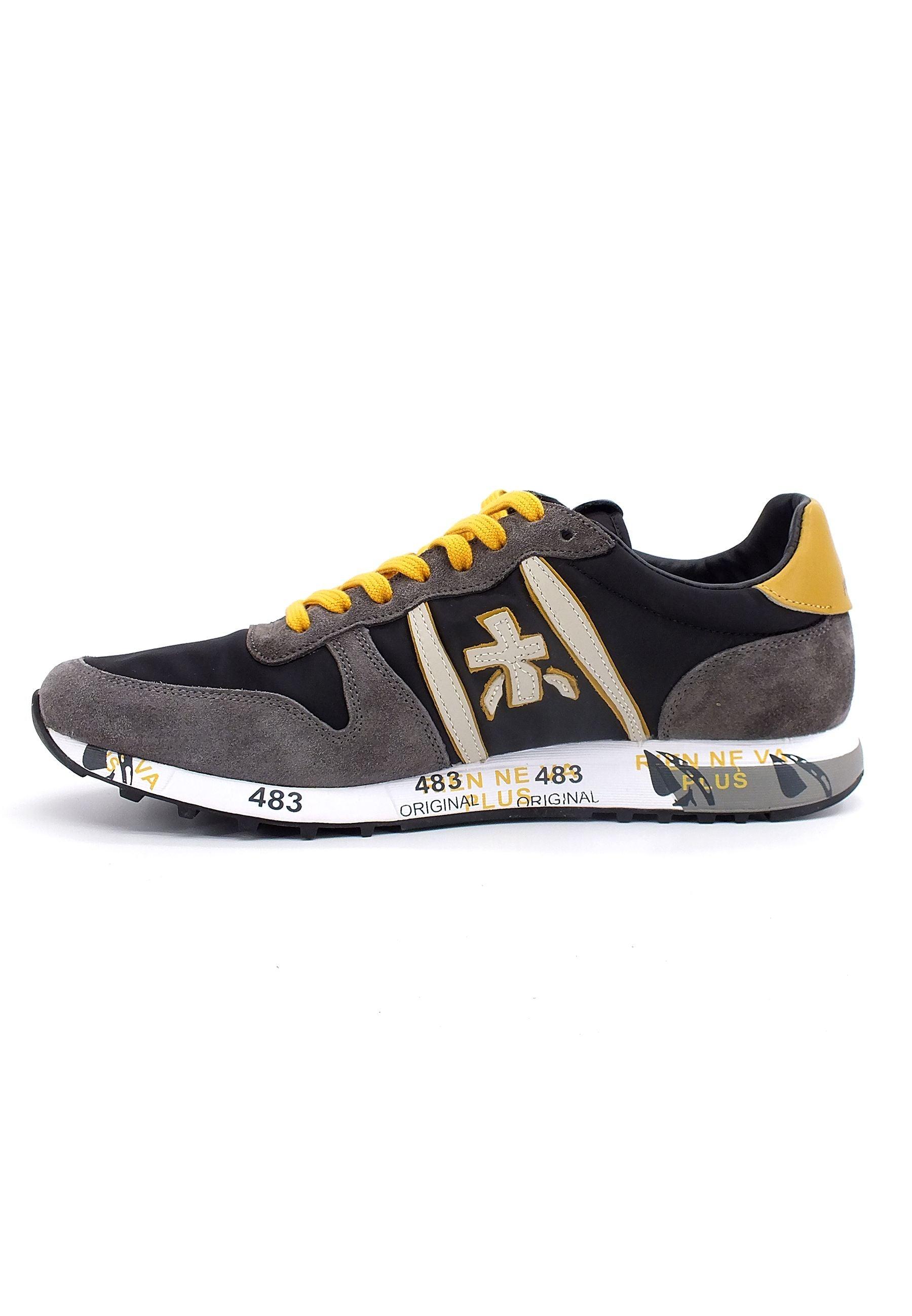 PREMIATA Sneaker Uomo Grigio Anthracite Senape ERIC4944 - Sandrini Calzature e Abbigliamento