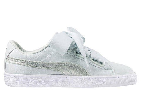 PUMA Basket Heart Blue Flowers White Silver 366495 03 - Sandrini Calzature e Abbigliamento