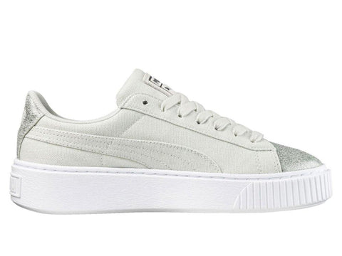 PUMA Basket Platform Canvas Blue Flower Silver 366494 03 - Sandrini Calzature e Abbigliamento