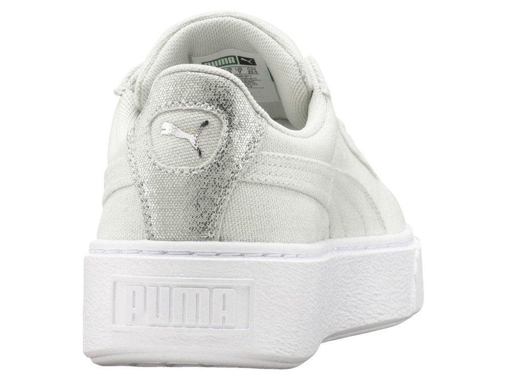 PUMA Basket Platform Canvas Blue Flower Silver 366494 03 - Sandrini Calzature e Abbigliamento