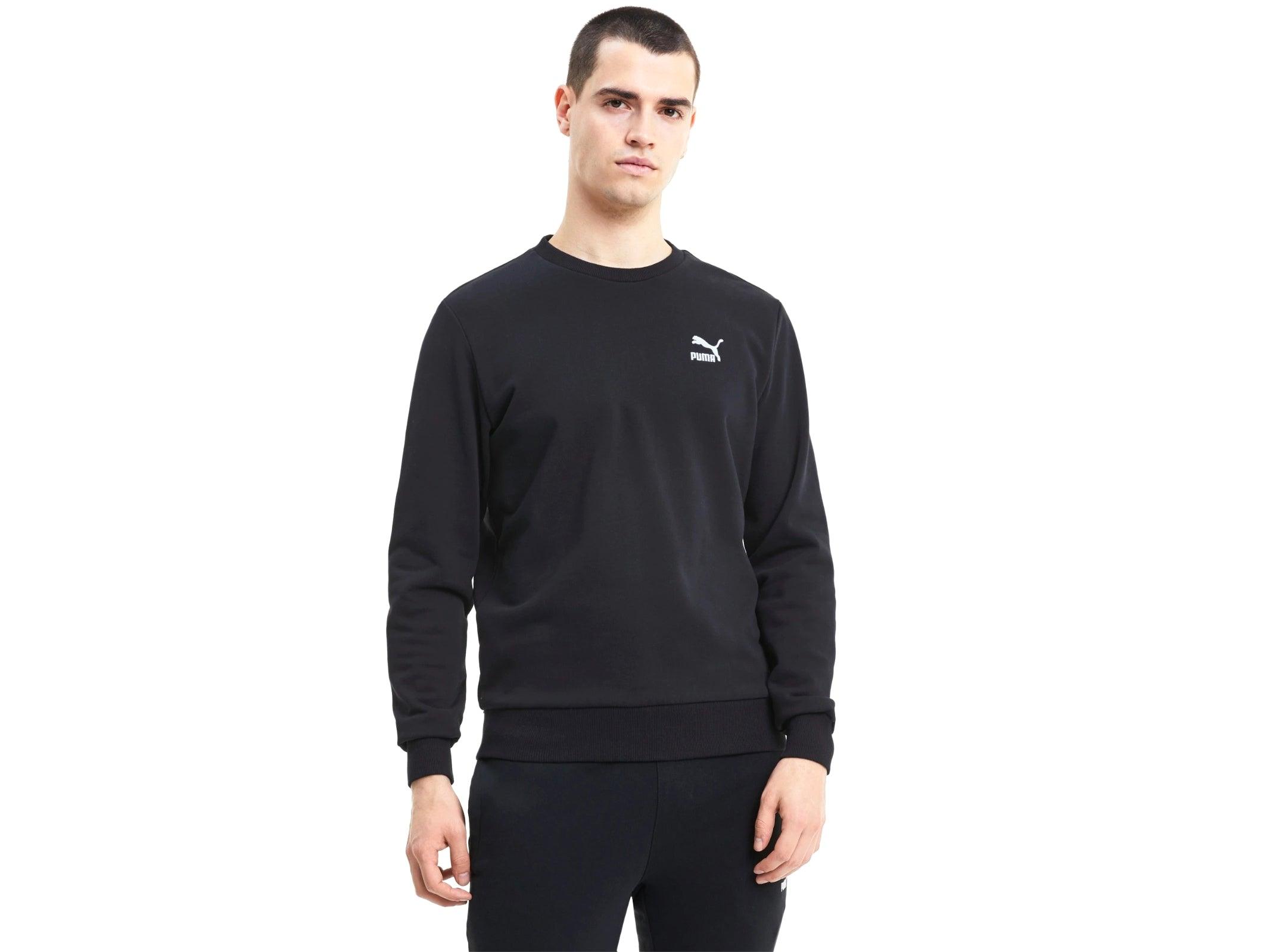 PUMA Classic Logo Crew Embr Felpa Uomo Black 597752 01 - Sandrini Calzature e Abbigliamento