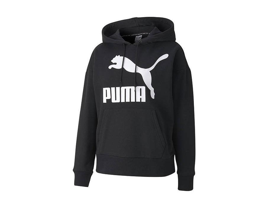 PUMA Classic Logo Hoody Regular Fit Felpa Cappuccio Donna Black 597638 01 - Sandrini Calzature e Abbigliamento