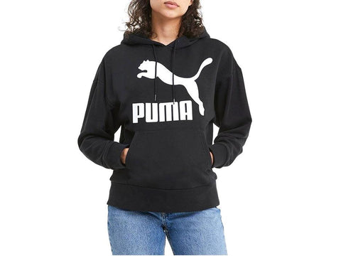 PUMA Classic Logo Hoody Regular Fit Felpa Cappuccio Donna Black 597638 01 - Sandrini Calzature e Abbigliamento