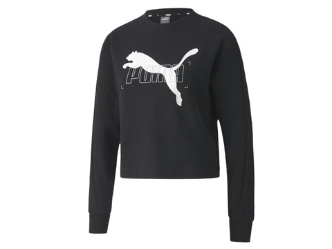 PUMA Nu-Tility Crew Felpa Donna Logo Black 583553 01 - Sandrini Calzature e Abbigliamento