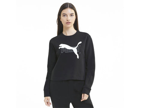 PUMA Nu-Tility Crew Felpa Donna Logo Black 583553 01 - Sandrini Calzature e Abbigliamento