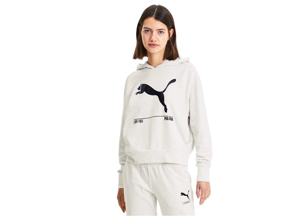 PUMA Nu-Tility Hoody Felpa White Heather 58138219 - Sandrini Calzature e Abbigliamento