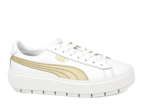PUMA Platform Trace Varsity WN'S White Metallic Gold 367728 02 - Sandrini Calzature e Abbigliamento