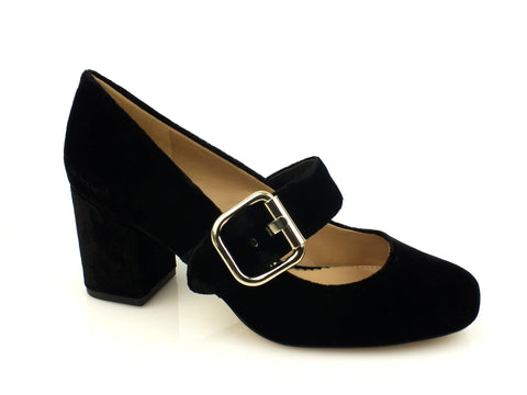 SAM EDELMAN Chessie tacco 7 velluto fibbia donna PELLE TESSUTO BLACK NERO - Sandrini Calzature e Abbigliamento