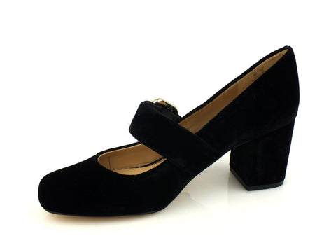 SAM EDELMAN Chessie tacco 7 velluto fibbia donna PELLE TESSUTO BLACK NERO - Sandrini Calzature e Abbigliamento