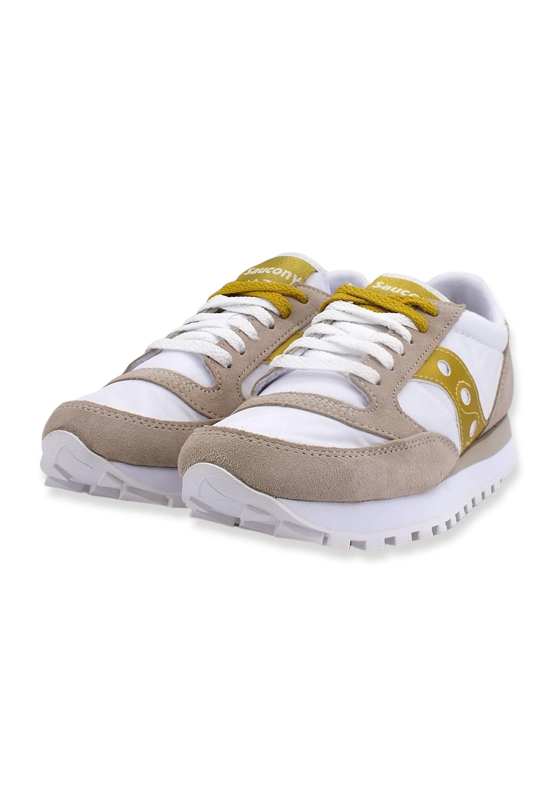 SAUCONY Jazz Original Sneaker Donna White Gold S1044-611 - Sandrini Calzature e Abbigliamento