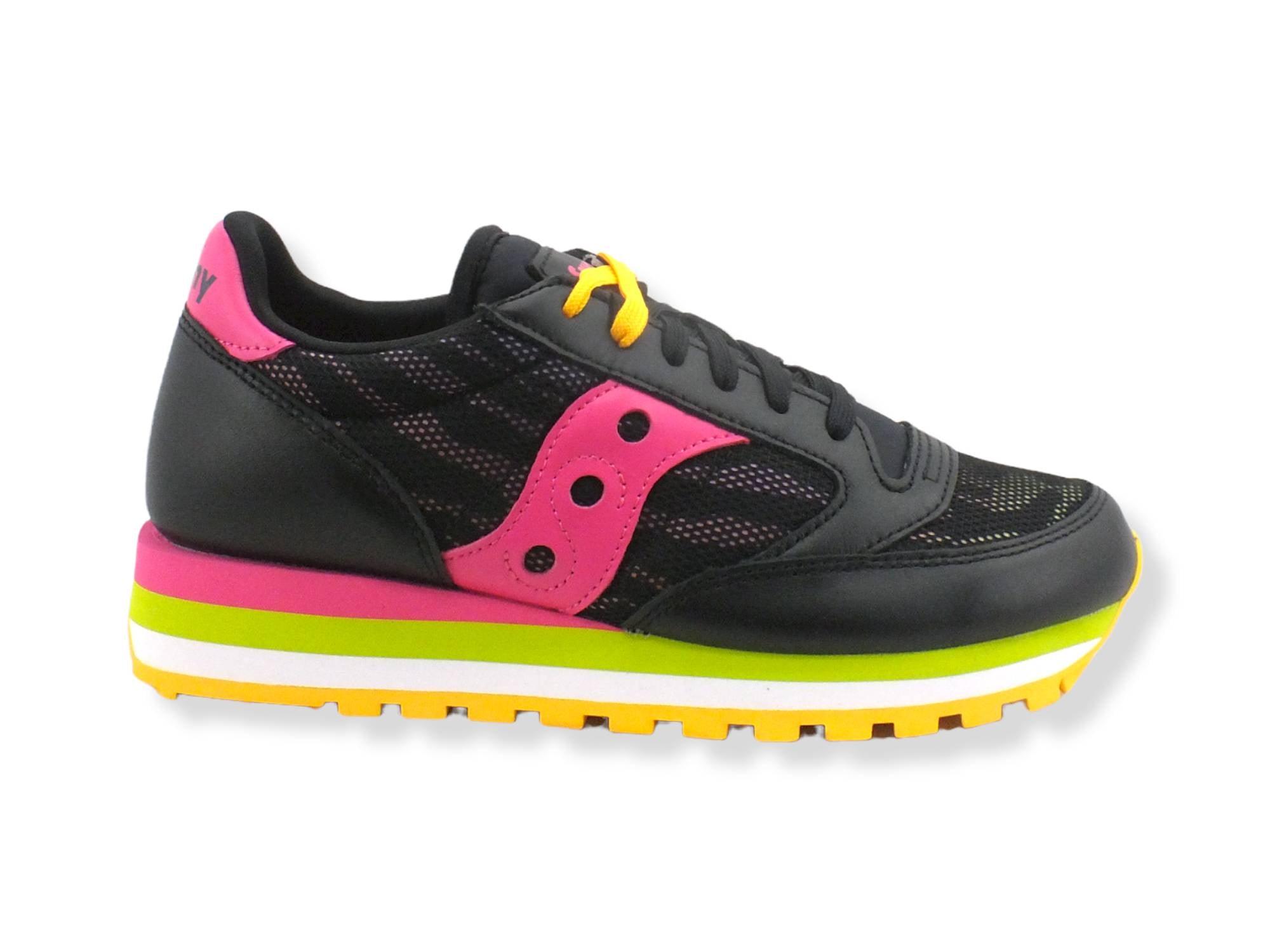 SAUCONY Jazz Triple Sneaker Donna Multicolor Black Pink S60640-2 - Sandrini Calzature e Abbigliamento