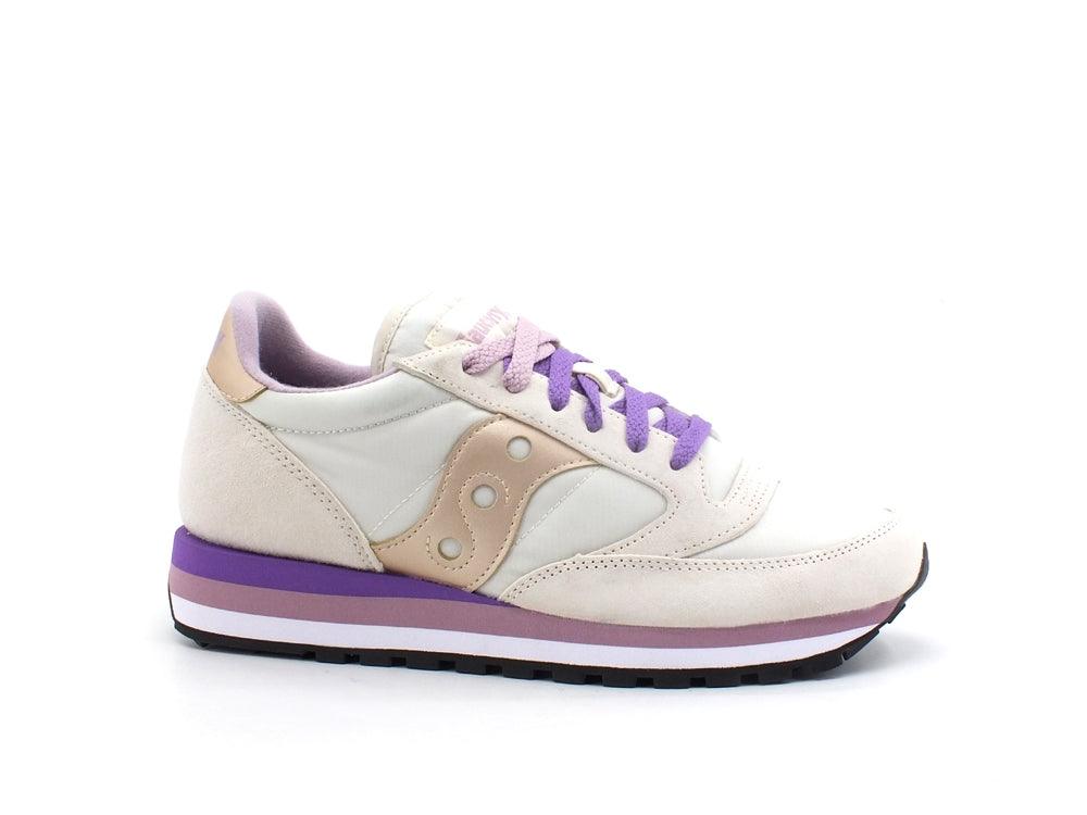 SAUCONY Jazz Triple W Sneaker Cream Violet S60530-12 - Sandrini Calzature e Abbigliamento