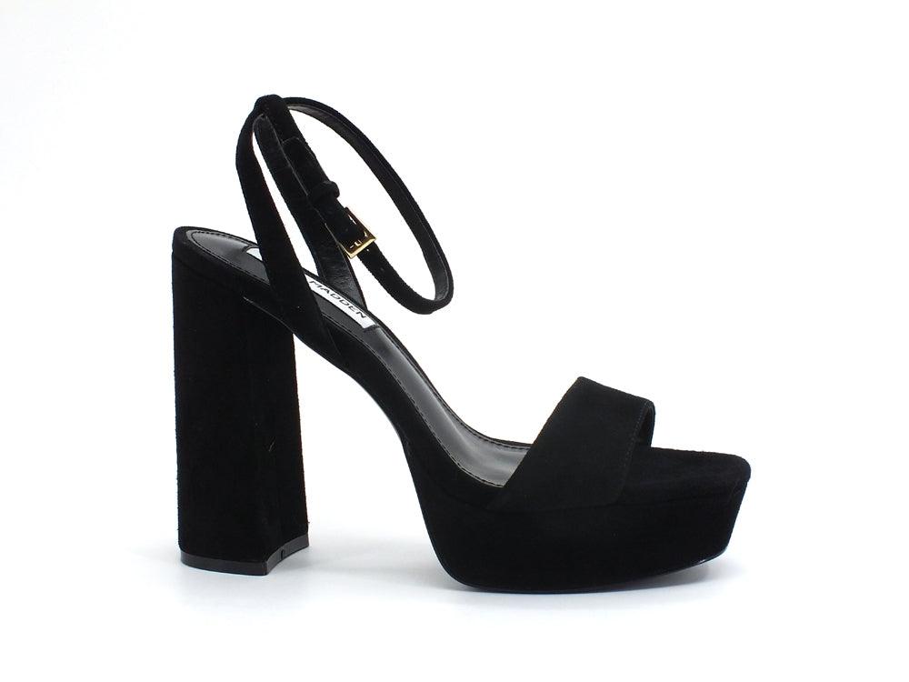 STEVE MADDEN Beauty Sandalo Tacco Largo Plateau Black Suede BEAU01S1 - Sandrini Calzature e Abbigliamento