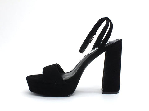 STEVE MADDEN Beauty Sandalo Tacco Largo Plateau Black Suede BEAU01S1 - Sandrini Calzature e Abbigliamento