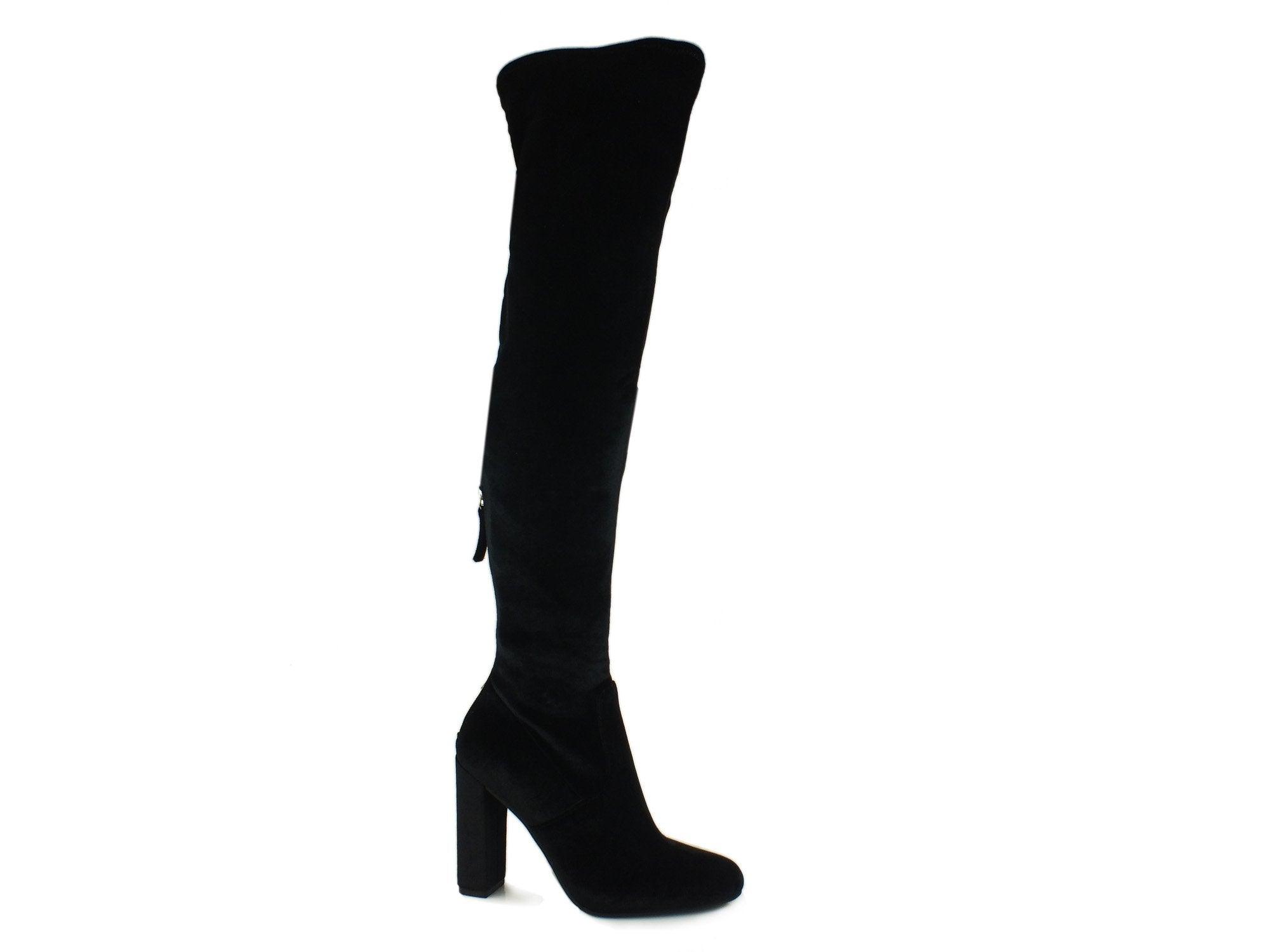 STEVE MADDEN Emotionv stivale alto tacco ciniglia TESSUTO BLACK NERO - Sandrini Calzature e Abbigliamento