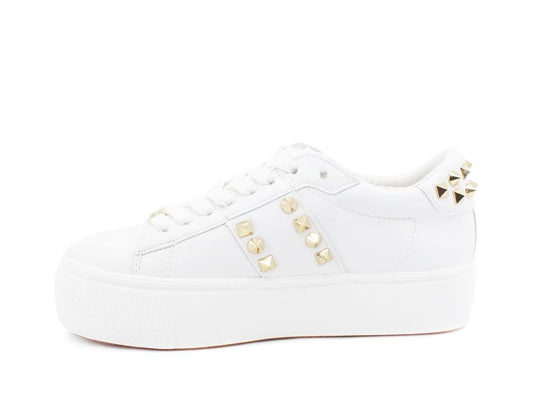 STEVE MADDEN Escalade Sneaker Platform Borchie White Gold ESCA07S1 - Sandrini Calzature e Abbigliamento