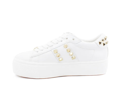 STEVE MADDEN Escalade Sneaker Platform Borchie White Gold ESCA07S1 - Sandrini Calzature e Abbigliamento