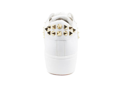 STEVE MADDEN Escalade Sneaker Platform Borchie White Gold ESCA07S1 - Sandrini Calzature e Abbigliamento