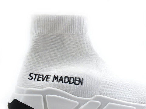 STEVE MADDEN Gametime2 Sneaker Calzino Elastic Sock Hi White GAME08S1 - Sandrini Calzature e Abbigliamento