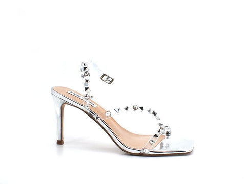 STEVE MADDEN Glitzed Sandalo Tacco Borchie Clear Trasparente GLIT03S1 - Sandrini Calzature e Abbigliamento