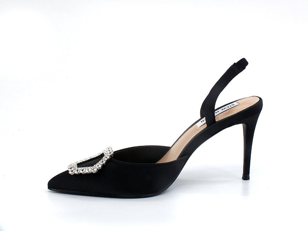 STEVE MADDEN Lucent Sandalo Tacco Punta Satin Black LUCE02S1 - Sandrini Calzature e Abbigliamento