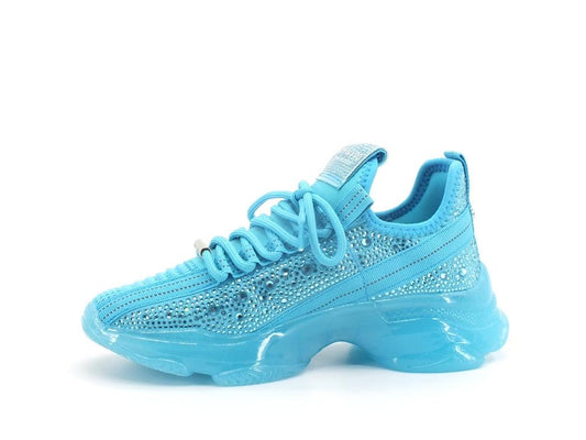 STEVE MADDEN Maxilla-R Sneaker Elastic Strass Fluo Bright Aqua MAXI09S1 - Sandrini Calzature e Abbigliamento