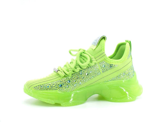 STEVE MADDEN Maxilla-R Sneaker Elastic Strass Fluo Green Apple MAXI09S1 - Sandrini Calzature e Abbigliamento