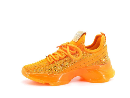 STEVE MADDEN Maxilla-R Sneaker Elastic Strass Fluo Neon Apricot MAXI09S1 - Sandrini Calzature e Abbigliamento
