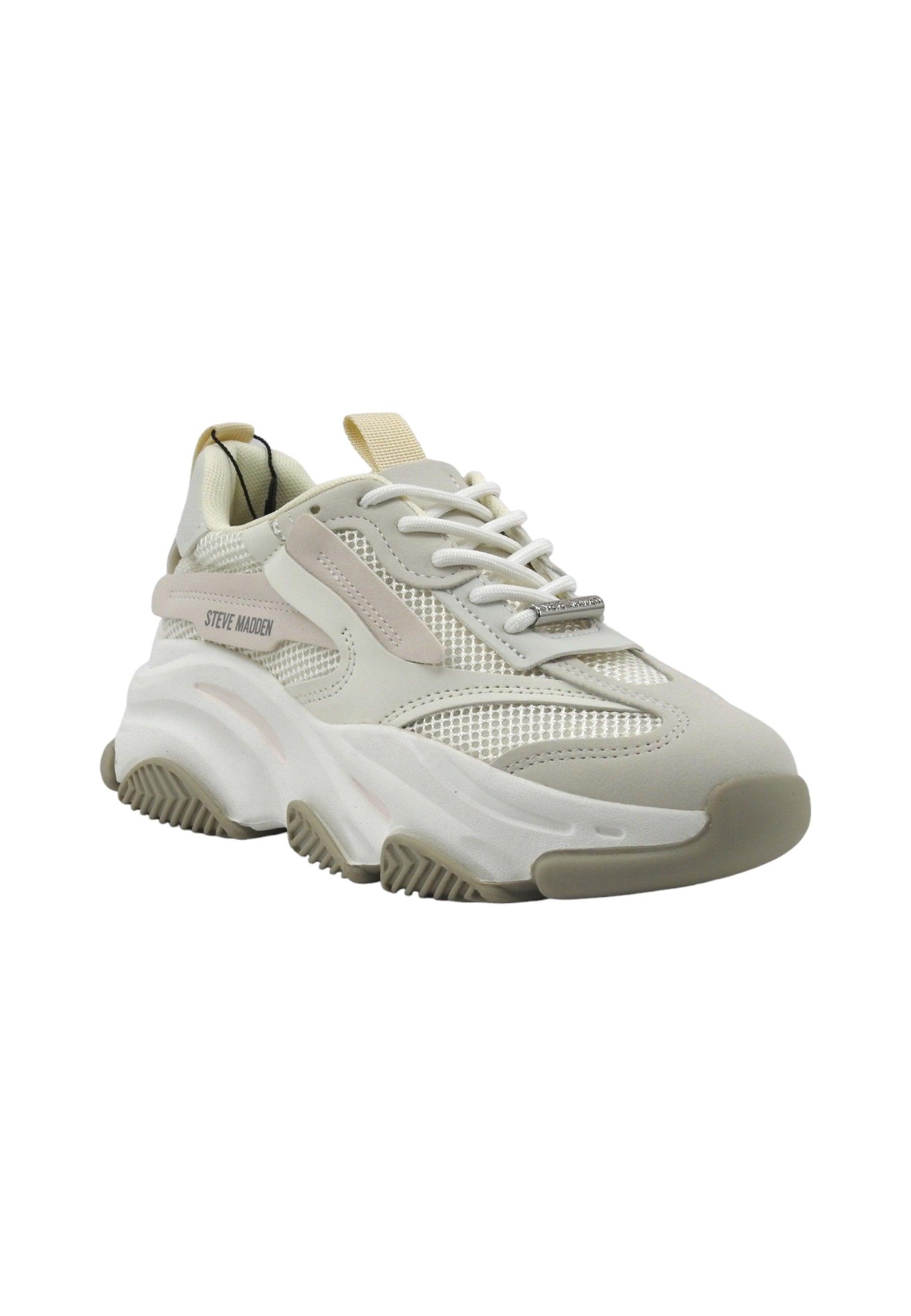 STEVE MADDEN Possession-E Sneaker Donna Off White Beige Grey POSS07S1 - Sandrini Calzature e Abbigliamento