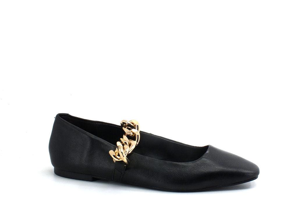 STEVE MADDEN Queenie Ballerina Punta Catena Black QUEE03S1 - Sandrini Calzature e Abbigliamento