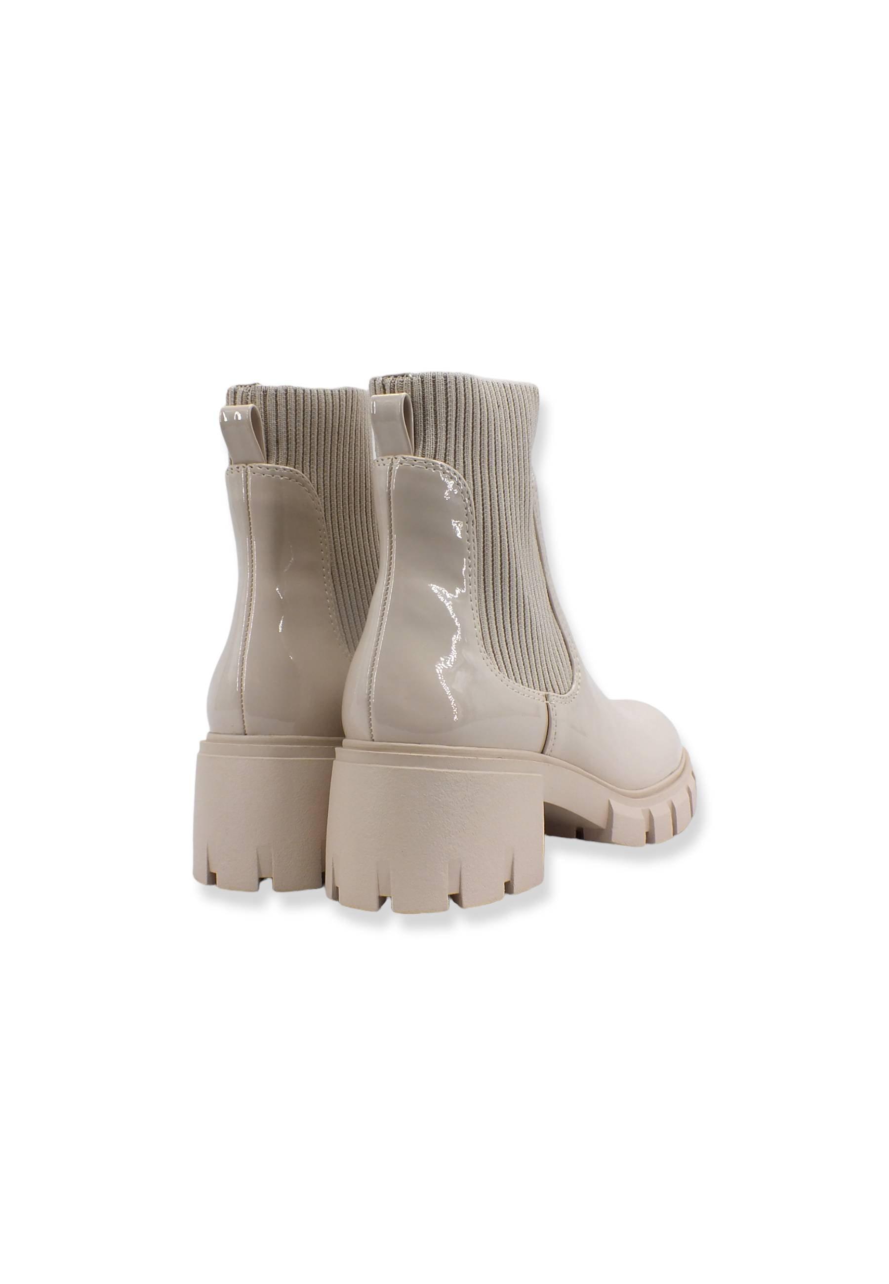 STEVE MADDEN Stivaletto Polacco Donna Beige Bone Patt HUTC01S1 - Sandrini Calzature e Abbigliamento