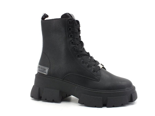 STEVE MADDEN Tanker Anfibio Pelle Combact Black TANK01S1 - Sandrini Calzature e Abbigliamento