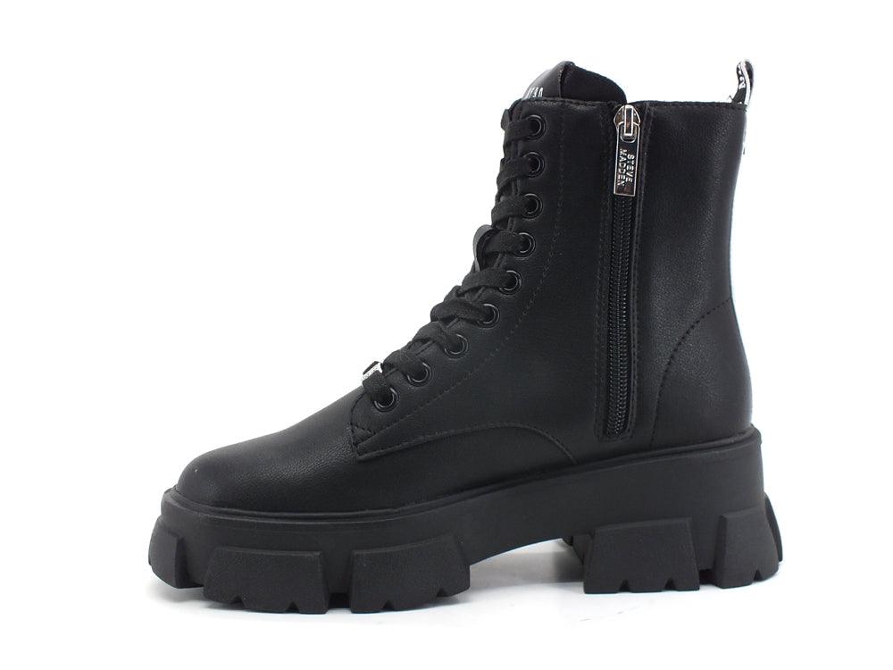 STEVE MADDEN Tanker Anfibio Pelle Combact Black TANK01S1 - Sandrini Calzature e Abbigliamento