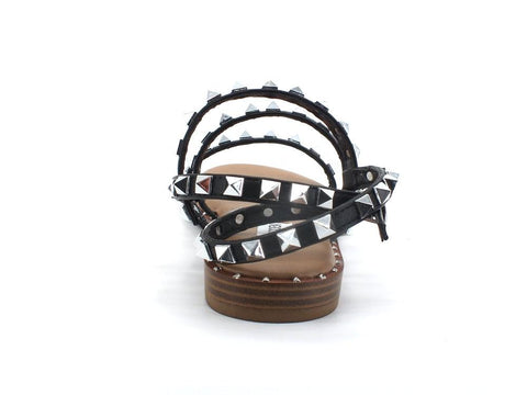 STEVE MADDEN Travel Sandalo Gladiator Borchie Black TRAV02S1 - Sandrini Calzature e Abbigliamento