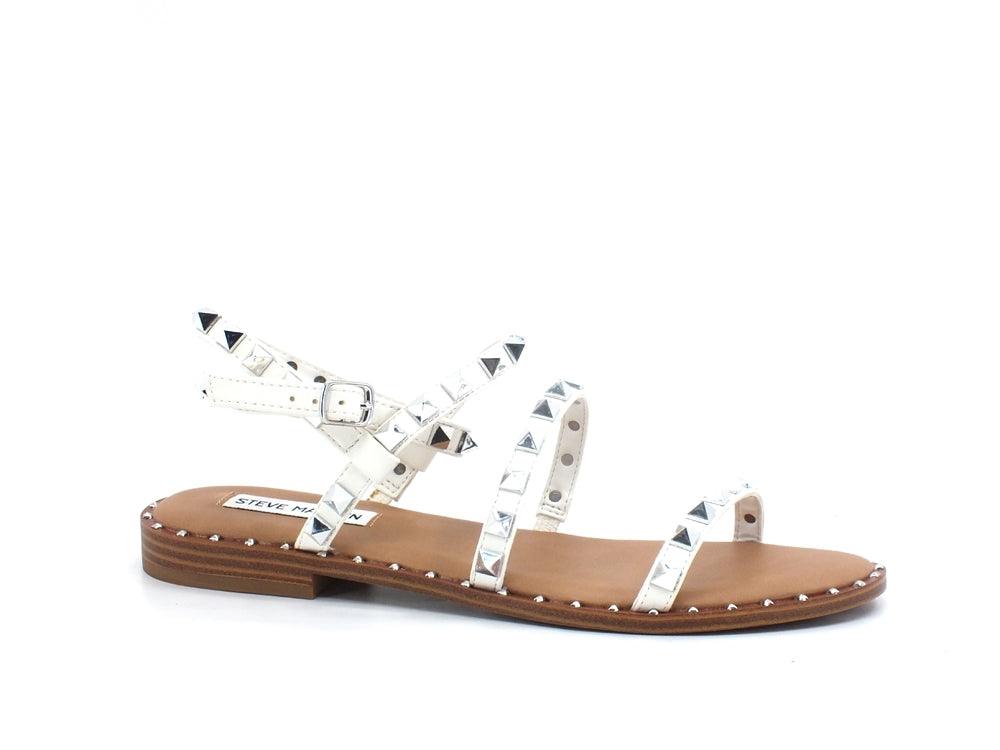 STEVE MADDEN Travel Sandalo Gladiator Borchie White TRAV02S1 - Sandrini Calzature e Abbigliamento