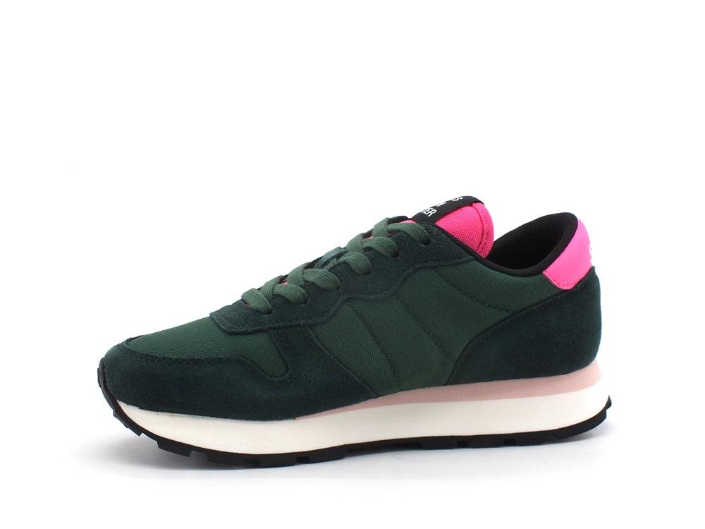 SUN68 Ally Solid Sneaker Running Suede Verde Scuro Z41201 - Sandrini Calzature e Abbigliamento