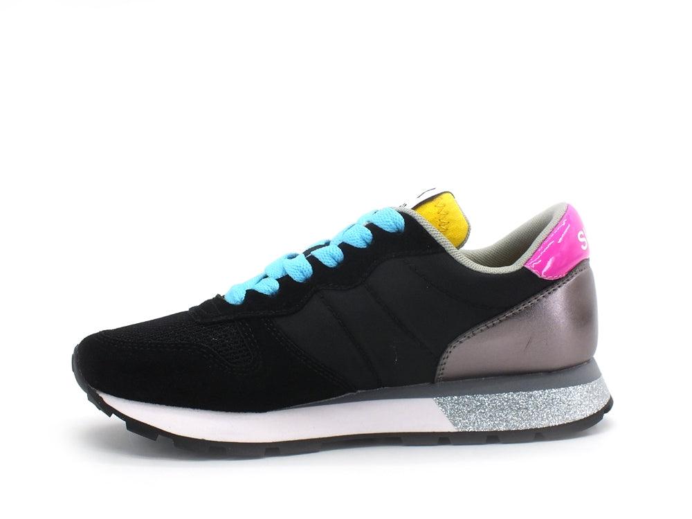 SUN68 Ally Star Glitter Logo Sneaker Running Donna Nero Z31210 - Sandrini Calzature e Abbigliamento