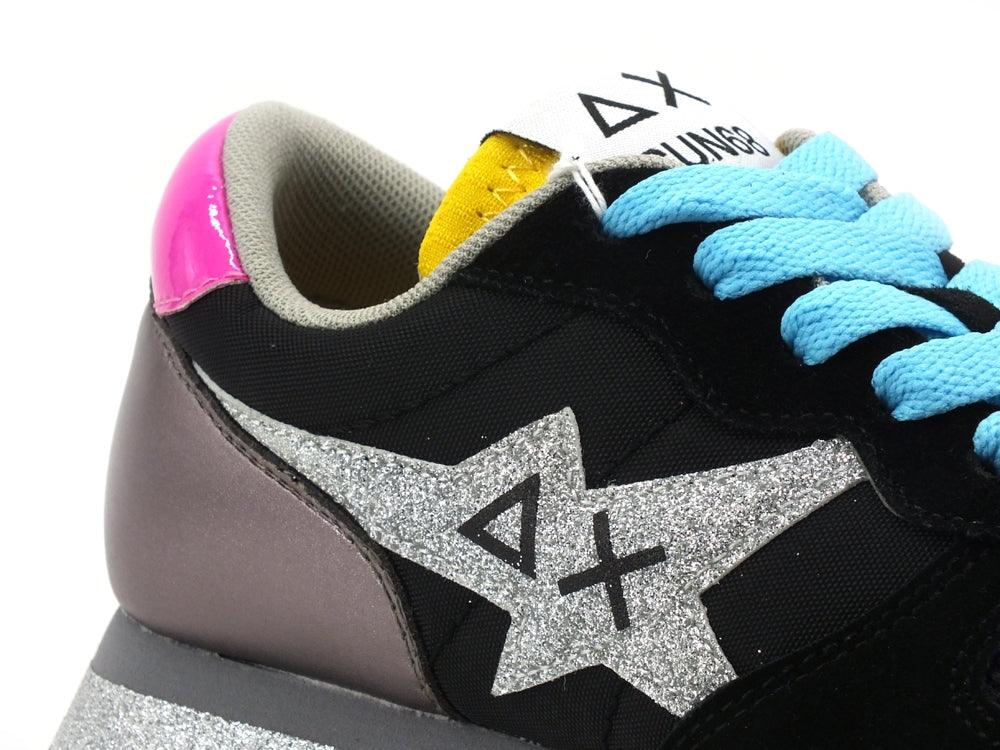SUN68 Ally Star Glitter Logo Sneaker Running Donna Nero Z31210 - Sandrini Calzature e Abbigliamento