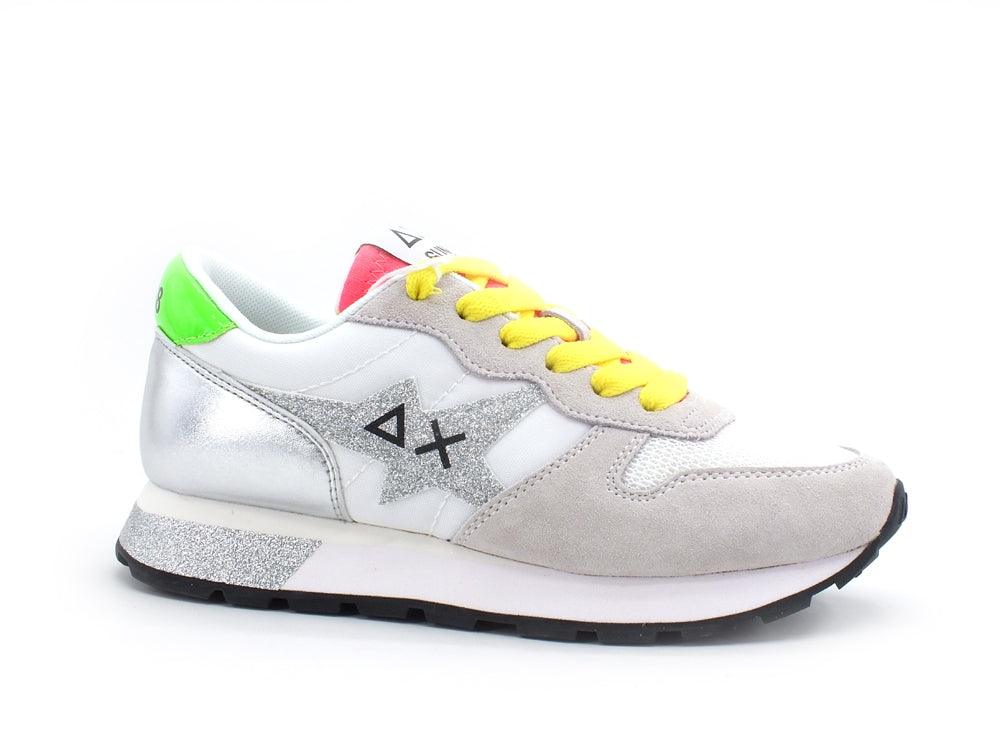 SUN68 Ally Star Sneaker Donna Logo Glitter Bianco Panna Z31210 - Sandrini Calzature e Abbigliamento