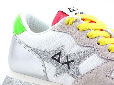 SUN68 Ally Star Sneaker Donna Logo Glitter Bianco Panna Z31210 - Sandrini Calzature e Abbigliamento