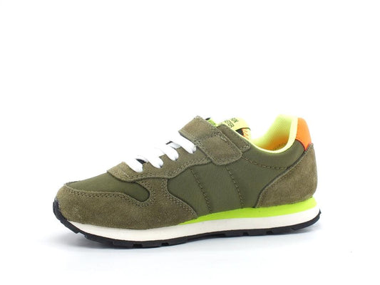 SUN68 Boy's Tom Fluo Sneaker Bambino Green Militare Z32302 - Sandrini Calzature e Abbigliamento