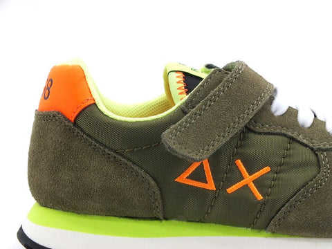 SUN68 Boy's Tom Fluo Sneaker Bambino Green Militare Z32302 - Sandrini Calzature e Abbigliamento