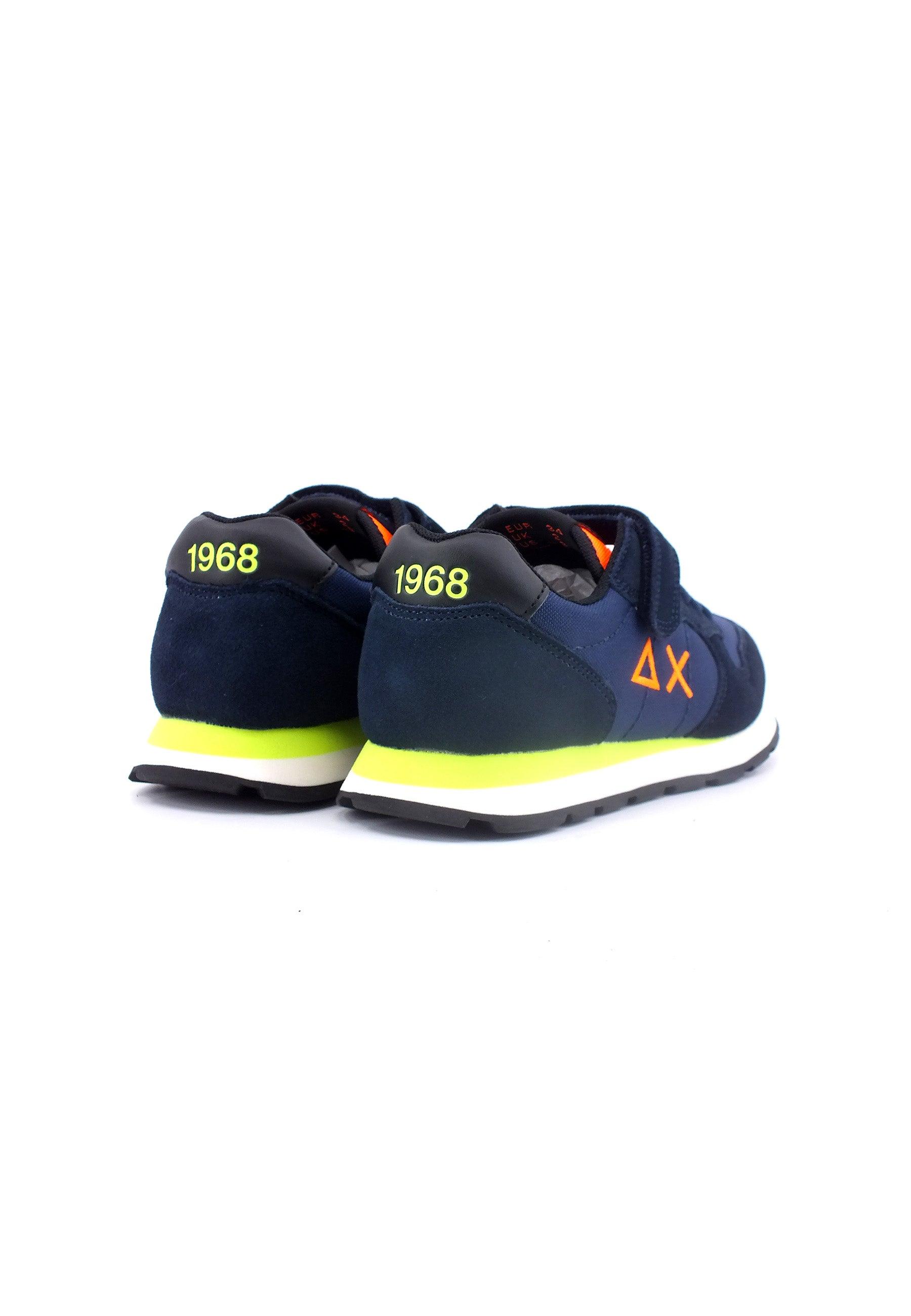 SUN68 Boy's Tom Fluo Sneaker Bimbo Navy Blue Z43302K - Sandrini Calzature e Abbigliamento