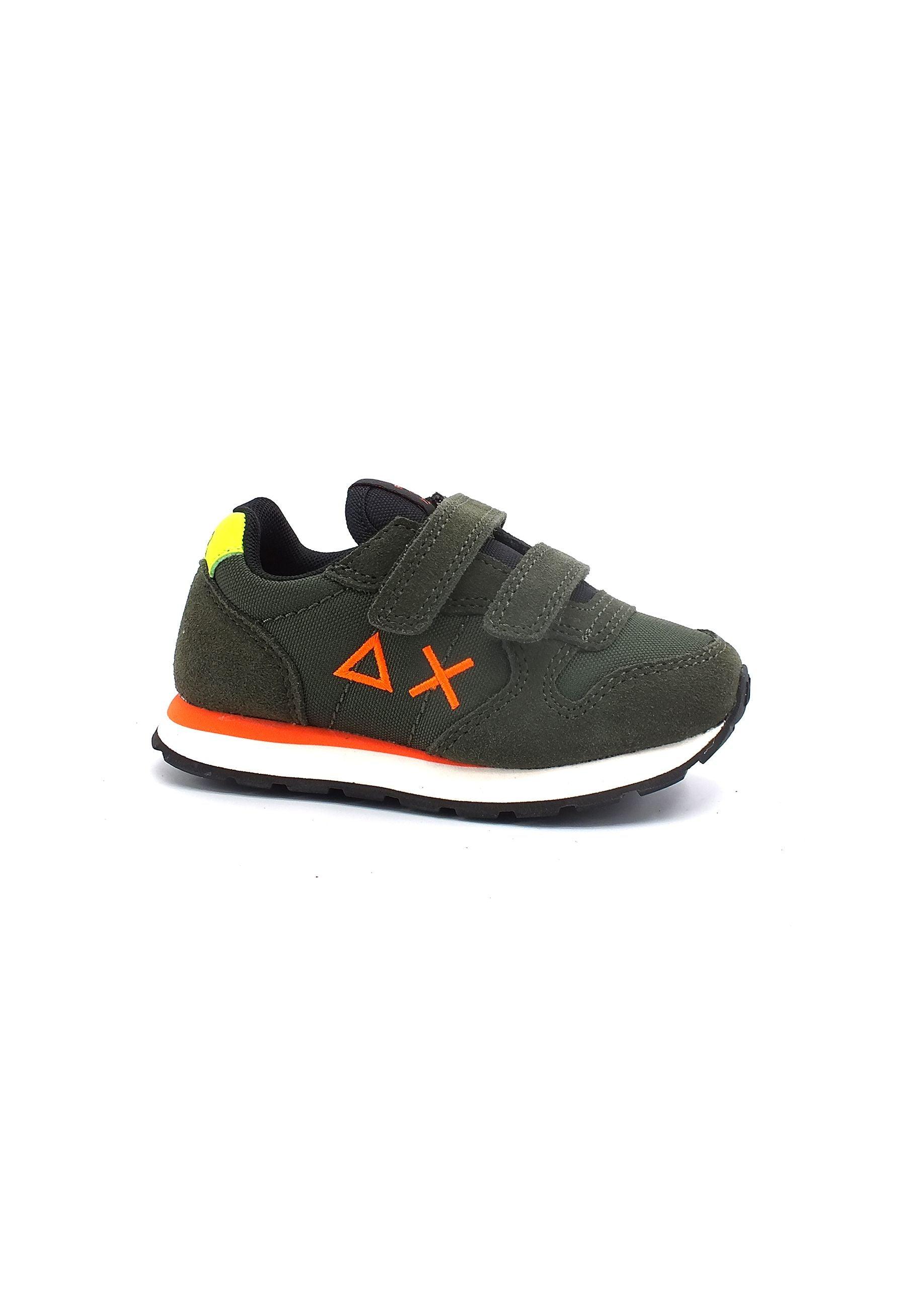 SUN68 Boy's Tom Fluo Sneaker Bimbo Verde Militare Scuro Z42302B - Sandrini Calzature e Abbigliamento