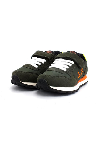 SUN68 Boy's Tom Fluo Sneaker Bimbo Verde Militare Scuro Z42302K - Sandrini Calzature e Abbigliamento